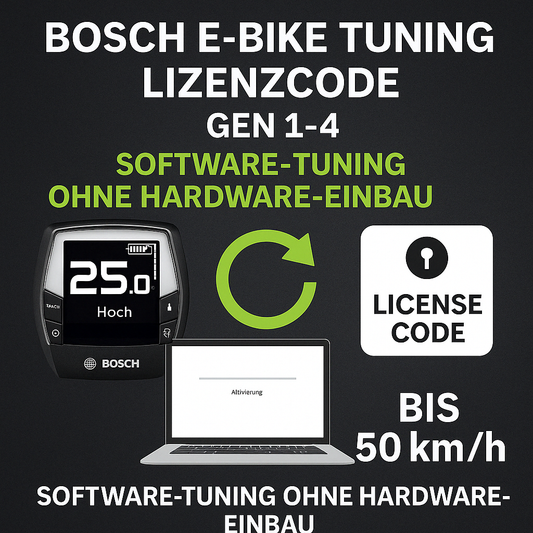 BOSCH Ebike Tuning für Gen 1-4 45 Km/h